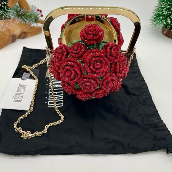 Women’s Judith Lieber bag of roses, crystal clutch bag made in Italy - Picture 6 of 10